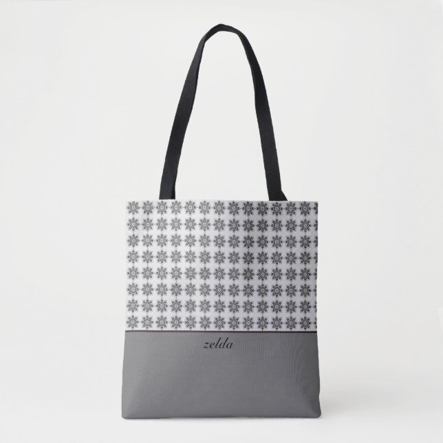 Tote Bag Motif moderne Damask Floral (Devant)