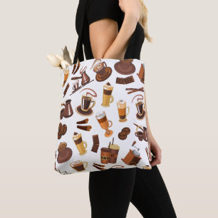 Tote Bag Motif moderne Lover Café