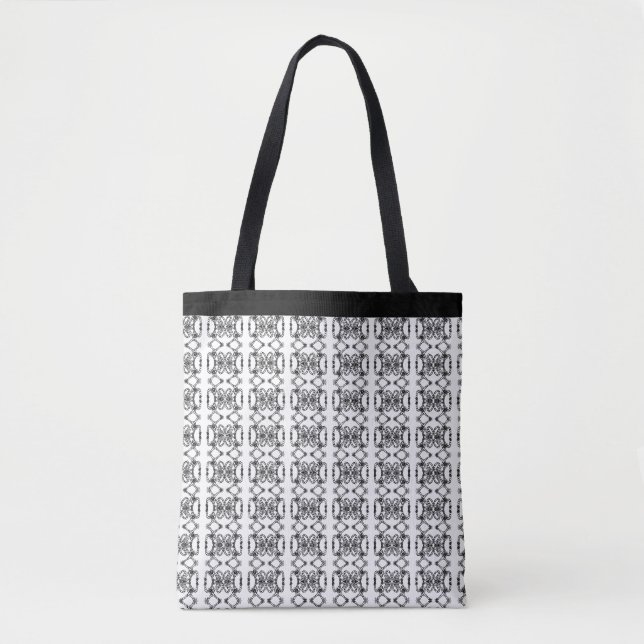 Tote Bag Motif moderne noir et blanc (Devant)