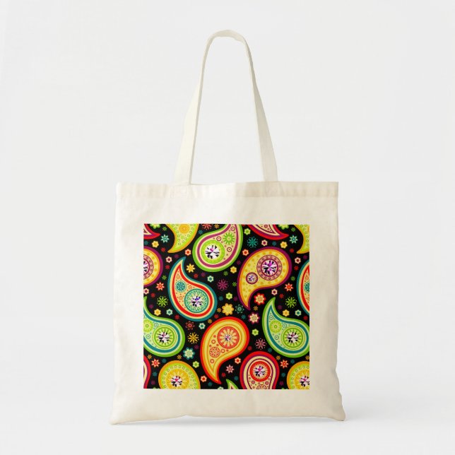 Tote Bag Motif moderne Paisley - Boucles Diamond (Devant)