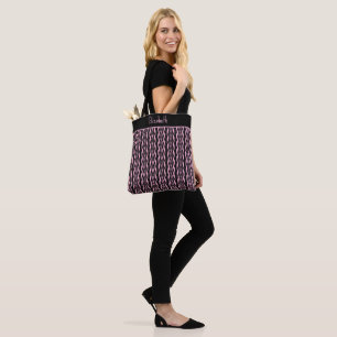 Tote Bag Motif moderne, tendance, rose et noir