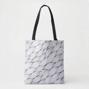 Tote Bag Motif monochrome sans couture avec abstrait courbé