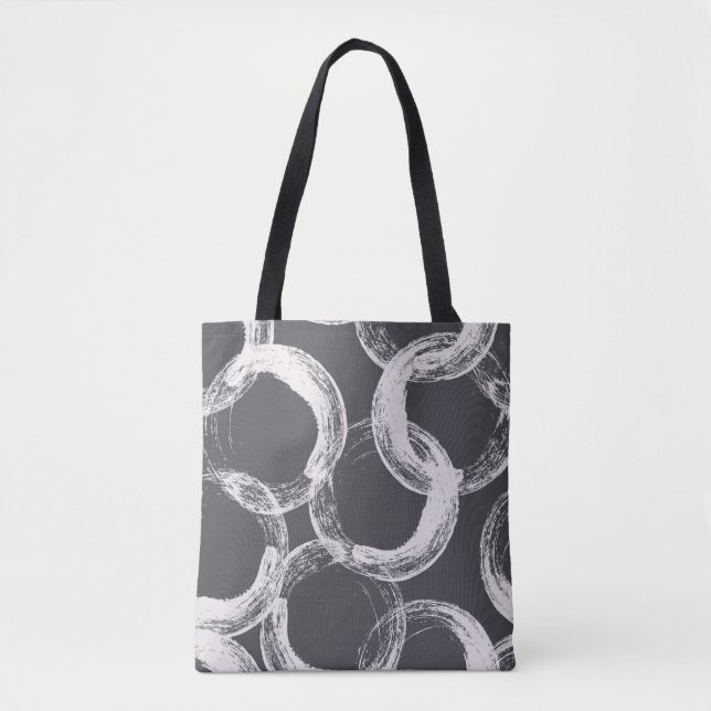 Tote Bag Motif monochrome transparent avec cercles (Devant)
