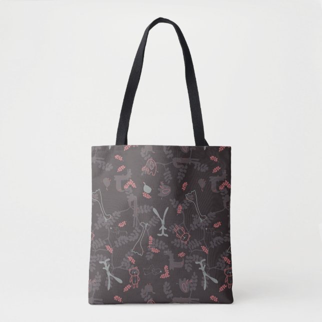 Tote Bag motif montrant les animaux 1 de bébé (Devant)