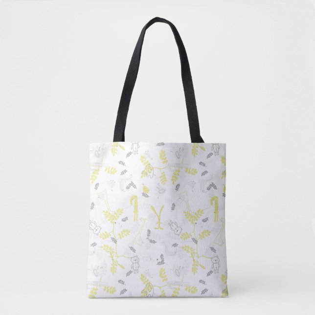 Tote Bag motif montrant les animaux 2 de bébé (Devant)