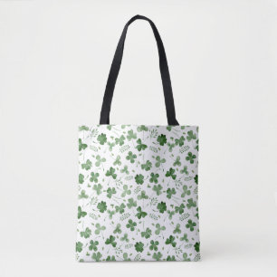 Tote Bag Motif mou de shamrock d'aquarelle