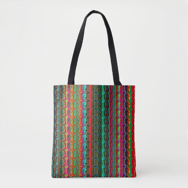 Tote Bag Motif multicolore coloré (Devant)