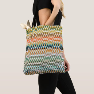Tote Bag Motif multicolore Zigzag