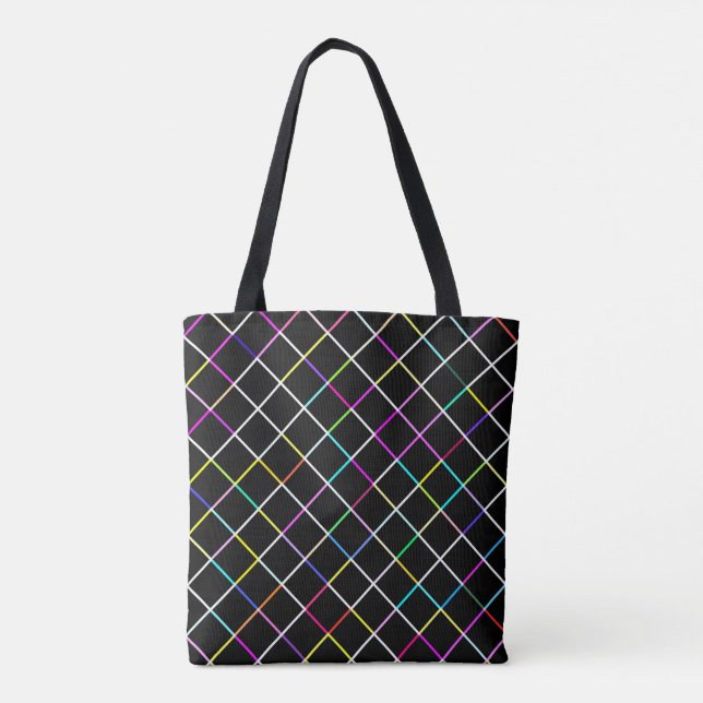 Tote Bag Motif multicouleur Carré (Dos)