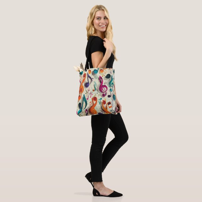 Tote Bag Motif musical coloré (Sur le modèle)