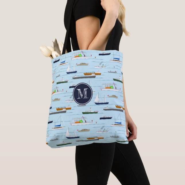 Tote Bag Motif nautique amusant Une journée sur la rivière (De près)