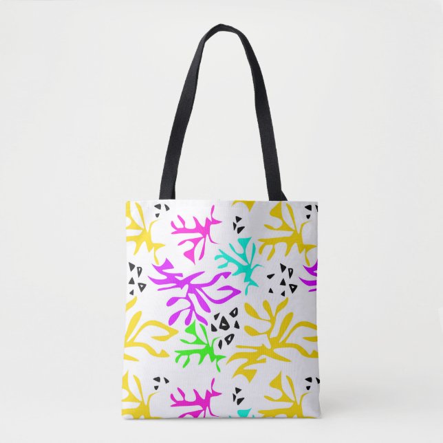 Tote Bag motif néon multicolore Abstrait (Devant)