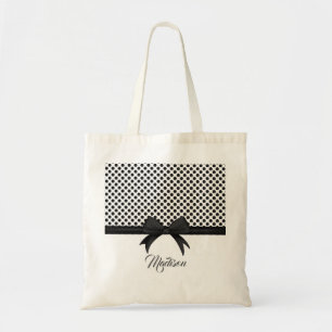 Tote Bag Motif noir à mâchoires et points