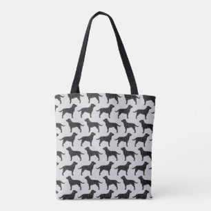 Tote Bag Motif noir de silhouettes de chien de labrador