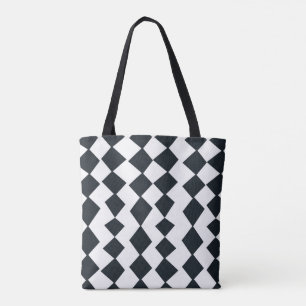 Tote Bag Motif noir et blanc de harlequin