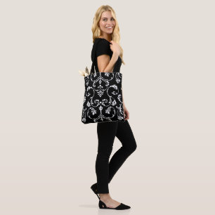 Tote Bag Motif noir et blanc ornemental