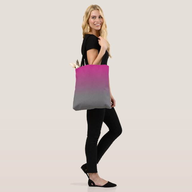 Tote Bag Motif ombré rose et gris (Sur le modèle)