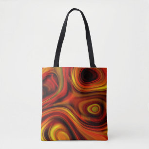 Tote Bag Motif Orange et Jaune Fougueux