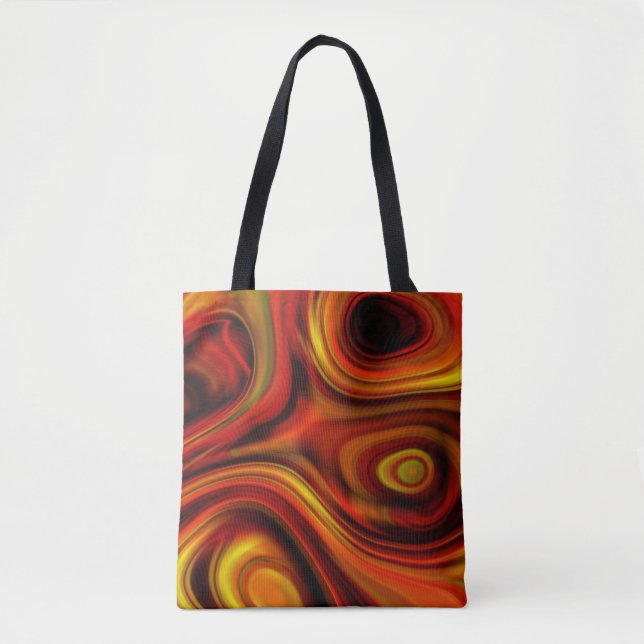 Tote Bag Motif Orange et Jaune Fougueux (Devant)