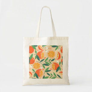 Tote Bag Motif orange sans couture, art vintage abstrait.