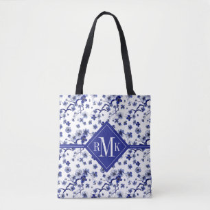 Tote Bag Motif oriental de branche du monogramme Sakura
