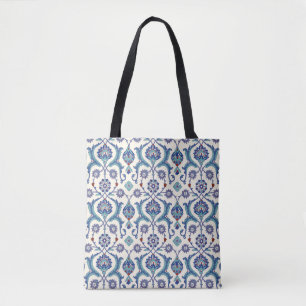 Tote Bag Motif ornemental floral. Cuir arabe traditionnel