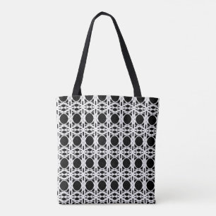 Tote Bag Motif ovale élégant noir et blanc