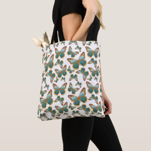Tote Bag Motif papillon bleu dégradé