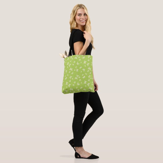 Tote Bag Motif papillon vintage vert (Sur le modèle)