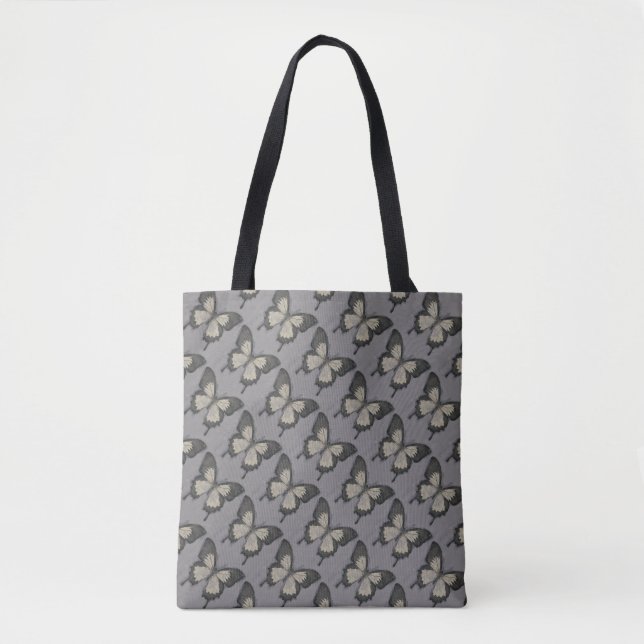 Tote Bag Motif papillon violet (Devant)