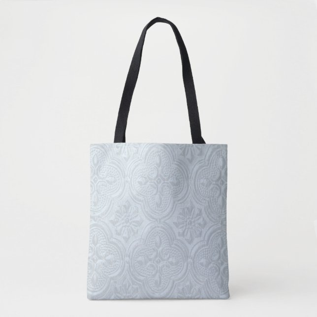 Tote Bag Motif Pastel Blue Flowers (Devant)