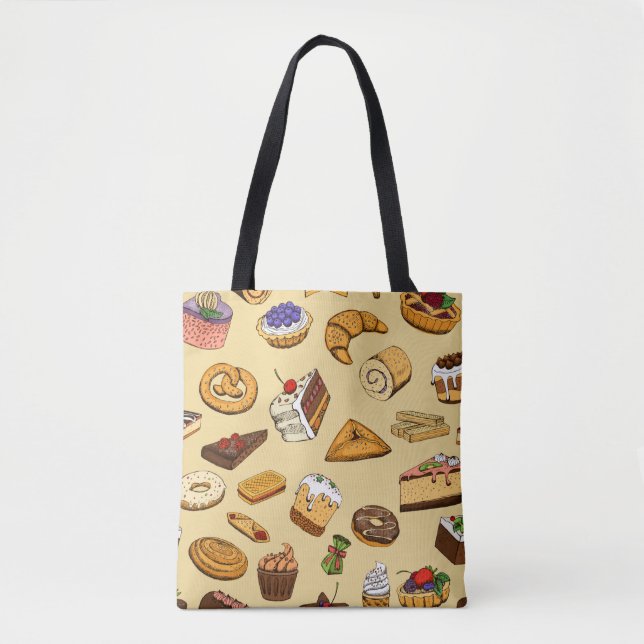 Tote Bag Motif pâtisseries (Devant)