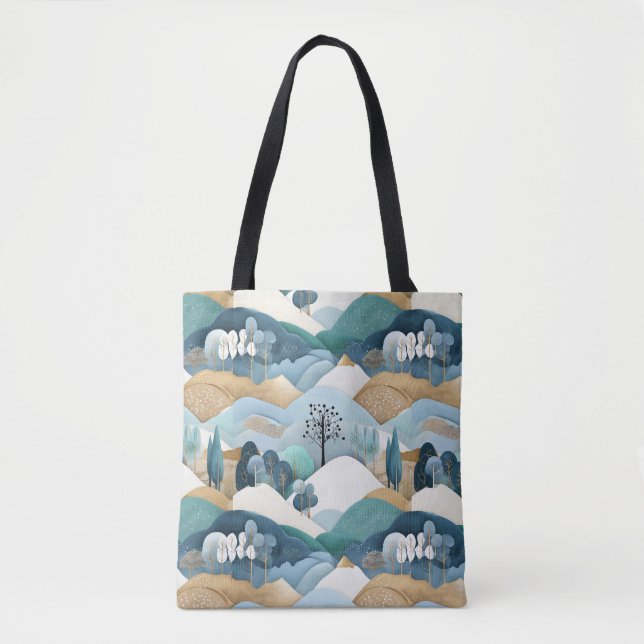 Tote Bag Motif paysager Pastel (Devant)