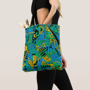 Tote Bag Motif Peint À La Main Et Numériquement Art 21
