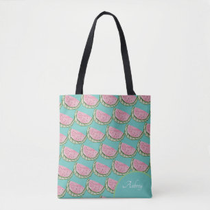 Tote Bag Motif peint à l'aquarelle de pastèque Doodles