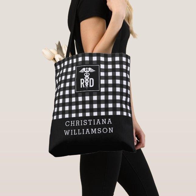 Tote Bag Motif personnalisé de diététiste enregistré RD (De près)