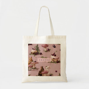 Tote Bag Motif personnalisé Kawaii Bunny & Berry Cupcake