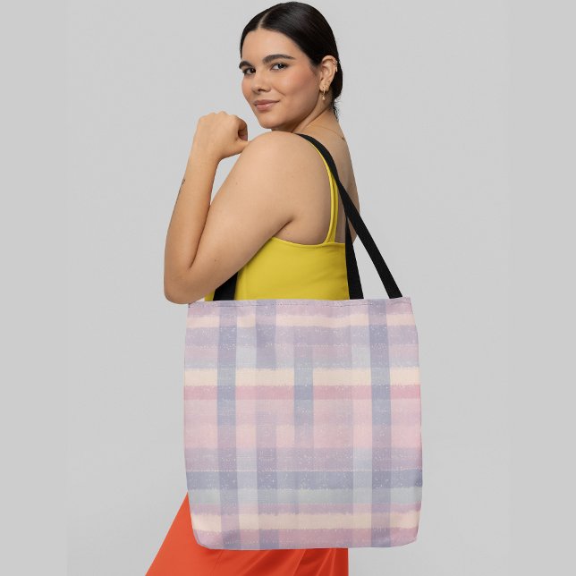 Tote Bag motif plaid aux couleurs pastel (Créateur téléchargé)