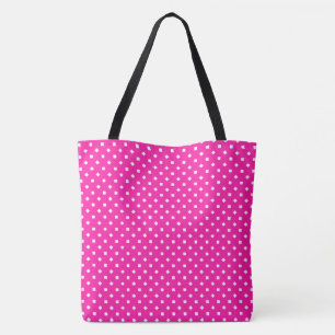 Tote Bag Motif Pointe de Carré Rose Candy Pink