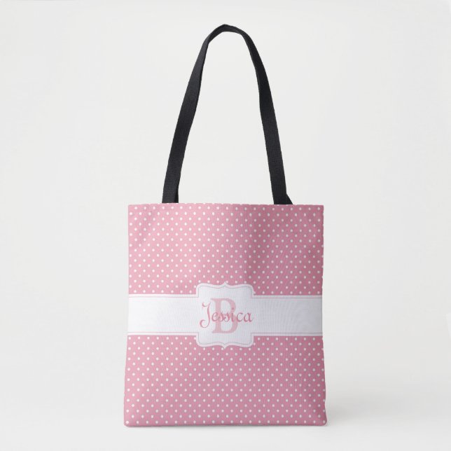 Tote Bag Motif Pointe rose personnalisé (Devant)