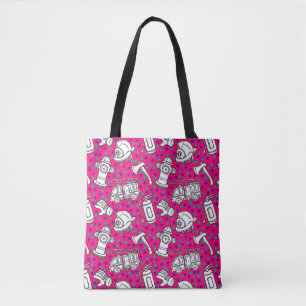 Tote Bag Motif pompier rose
