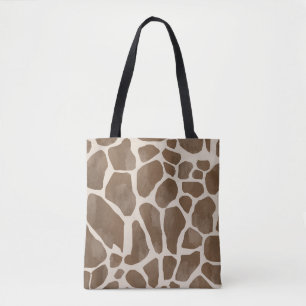 Tote Bag Motif Poster de animal de Giraffe d'aquarelle
