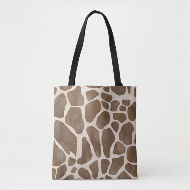 Tote Bag Motif Poster de animal de Giraffe d'aquarelle (Devant)