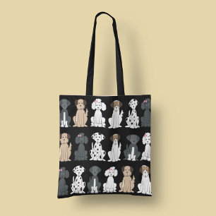 Tote Bag Motif pour les amoureux de chiens noirs mignons