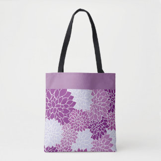 Tote Bag Motif pourpre Chrysanthemum