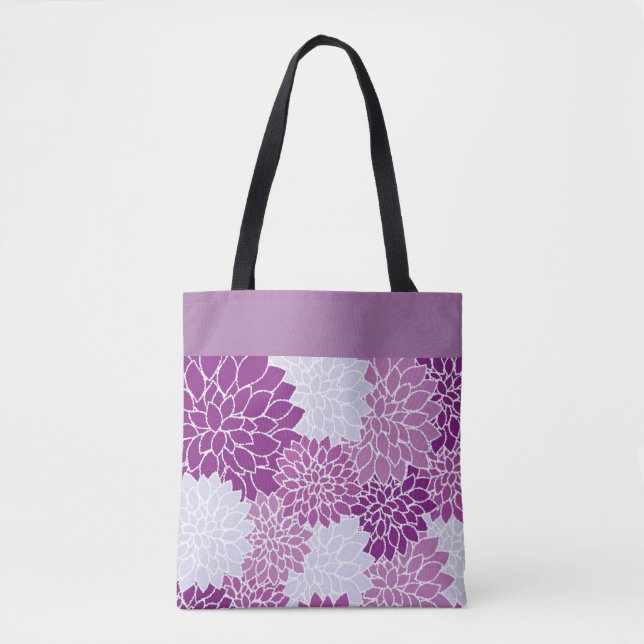 Tote Bag Motif pourpre Chrysanthemum (Devant)