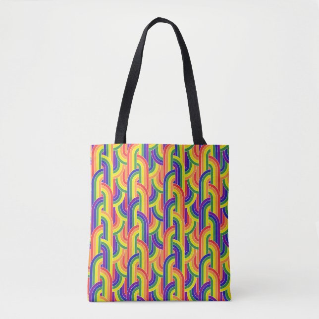 Tote Bag Motif Rainbow moderne (Devant)