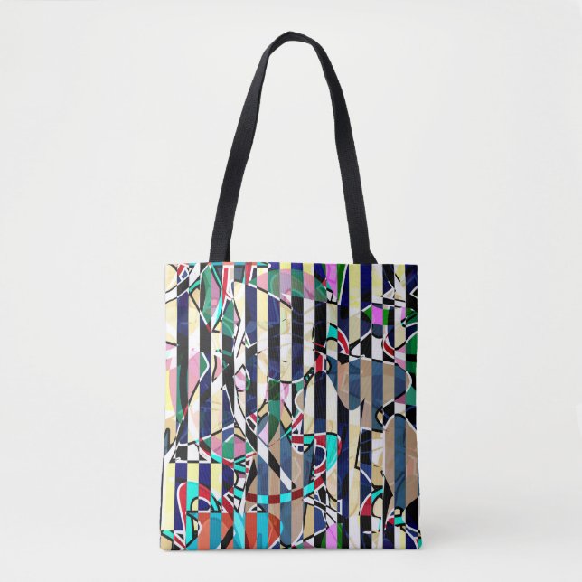Tote Bag motif rayé Abstrait (Devant)