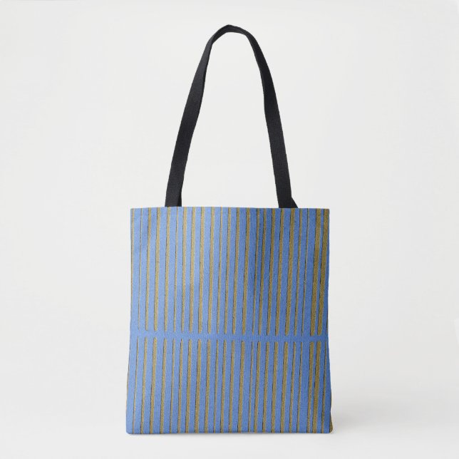 Tote Bag Motif rayé bleu et vert (Devant)