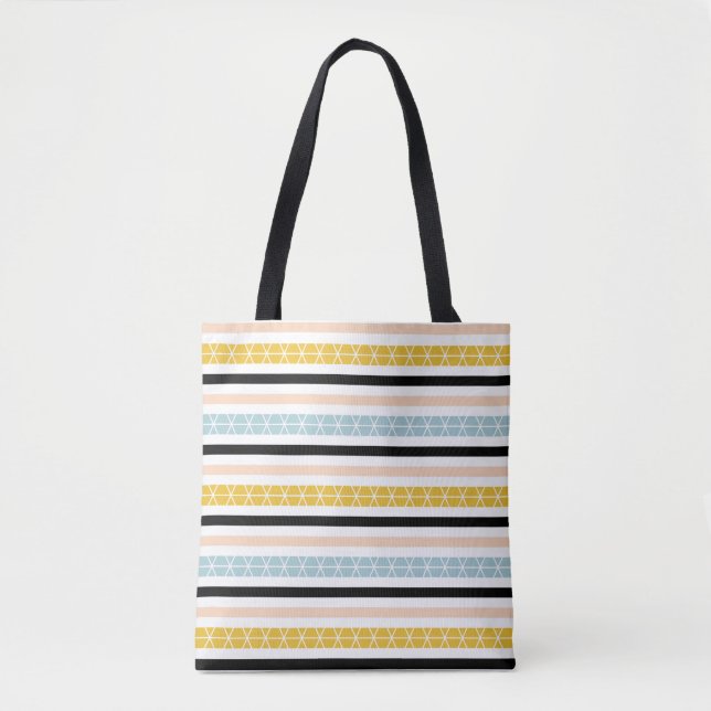 Tote Bag Motif rayé géométrique à la mode (Devant)